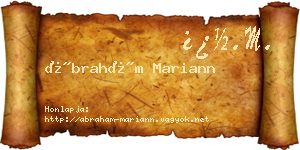 Ábrahám Mariann névjegykártya