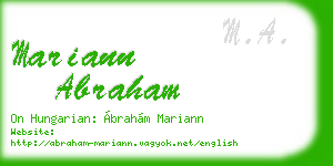 mariann abraham business card