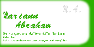 mariann abraham business card